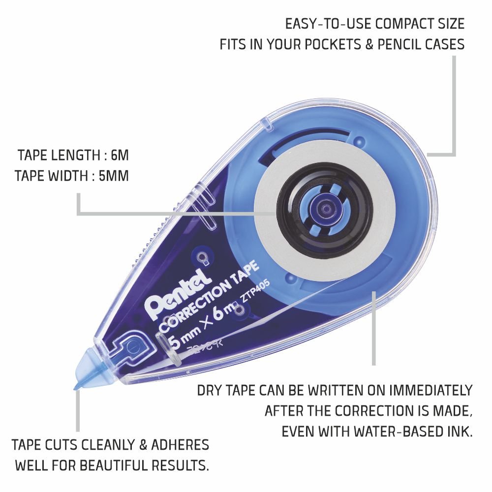 Pentel Correction Tape ZTP405